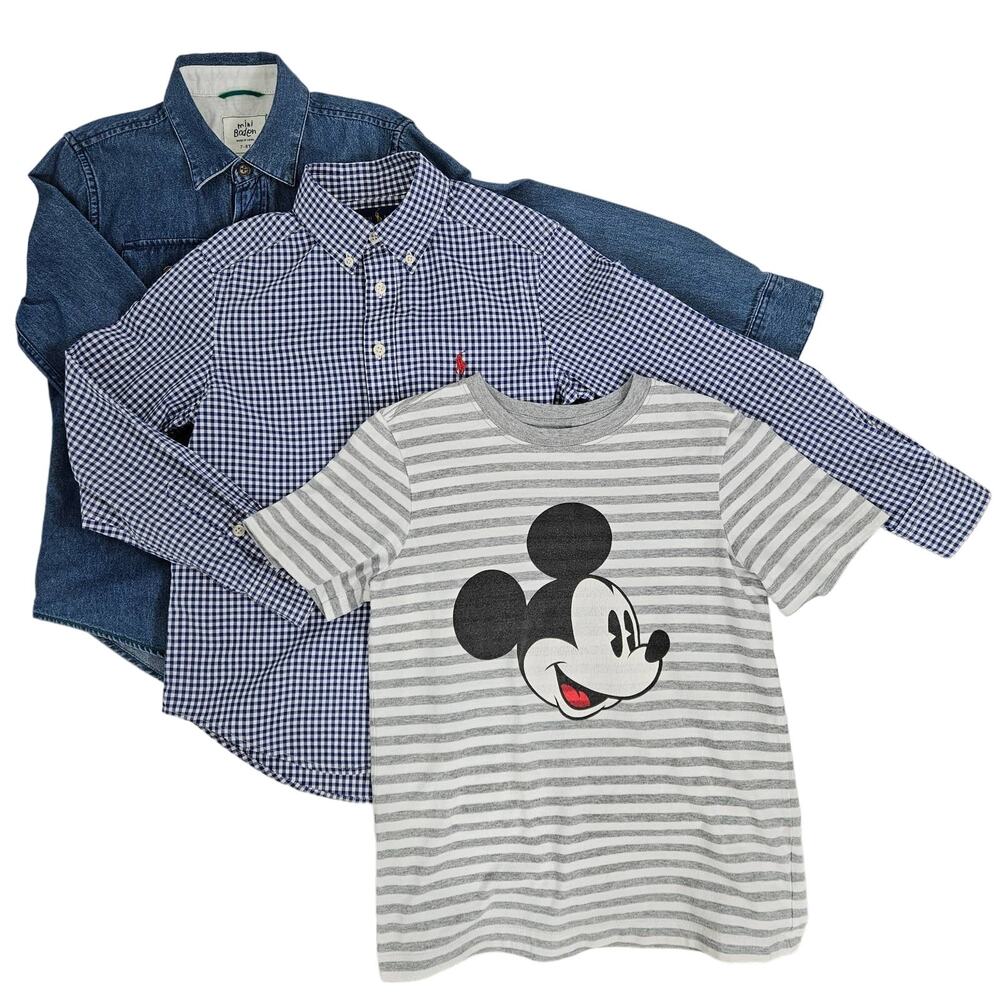 Boy's Shirt Bundle | Ralph Lauren | Mini Boden | Hanna Mickey PJs | Size 8